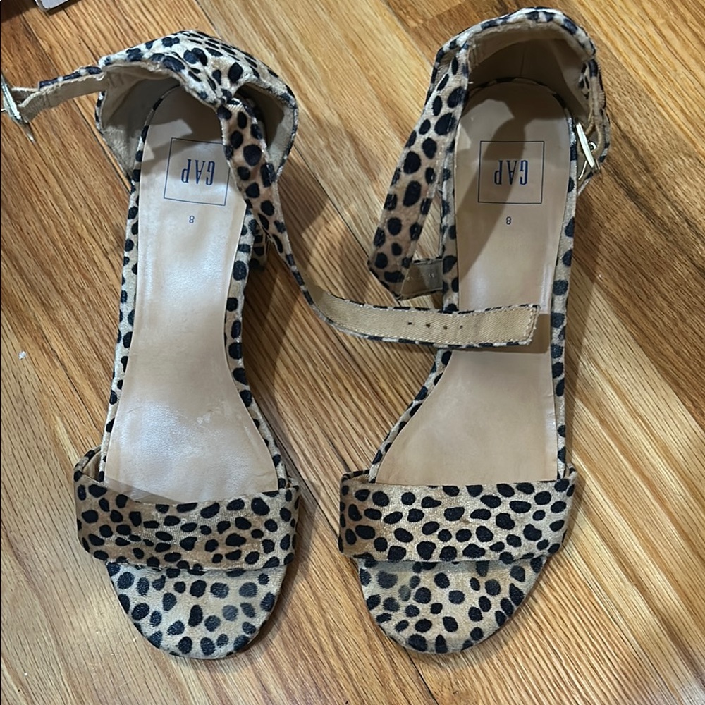 GAP Women's Leopard Print Heeled Sandals